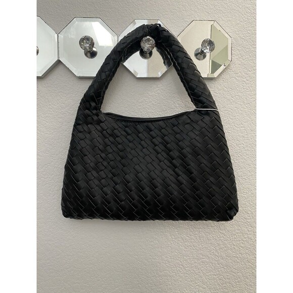 Walter Baker NEW NWT Margaux Black Soft Woven Vegan Leather Shoulder Handbag - Picture 12 of 12